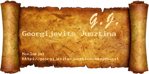 Georgijevits Jusztina névjegykártya
